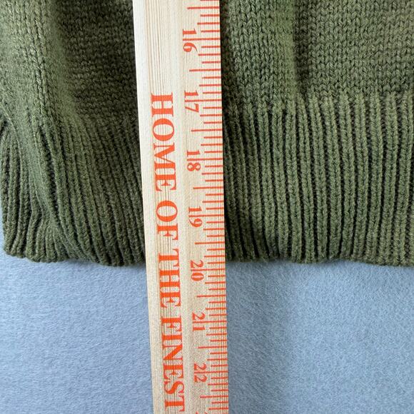 Elodie Women’s Olive Green Ribbed Crew Neck Long Sleeve Knit Sweater Size S - Picture 8 of 9